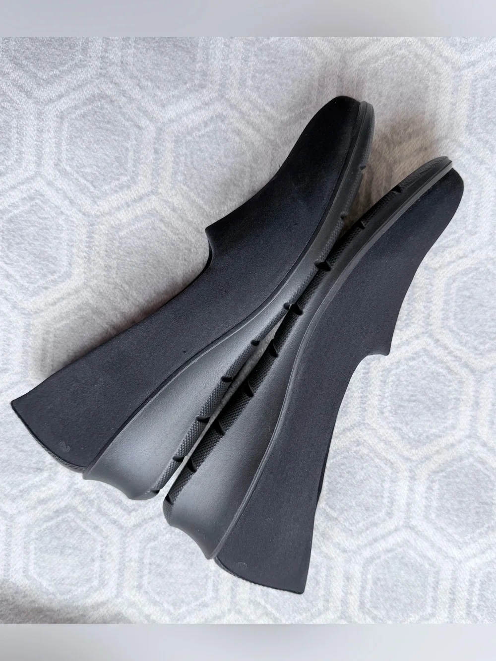 ECCO Felicia Stretch Shoes Black Leather Textile Slip On Women’s EU 40 US 9